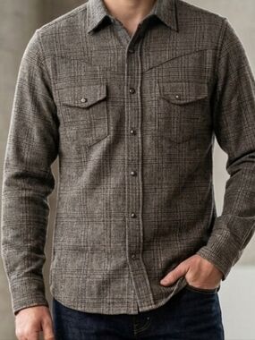 Sunny Sports Inc. Wool Plaid Button-Up Shirt
